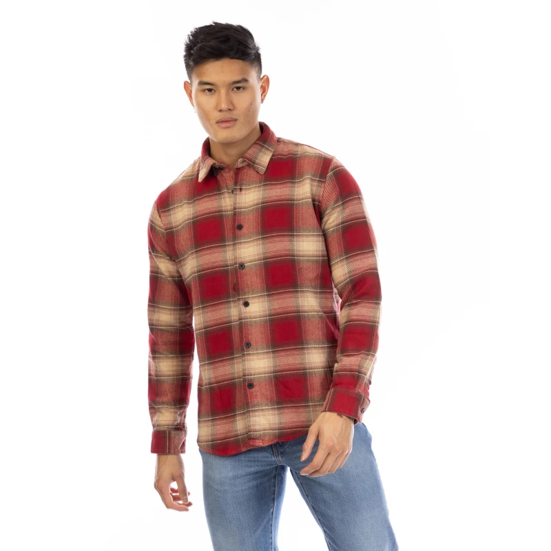 Image of Peter Werth Bagley Long Sleeve Shirt Red male Small