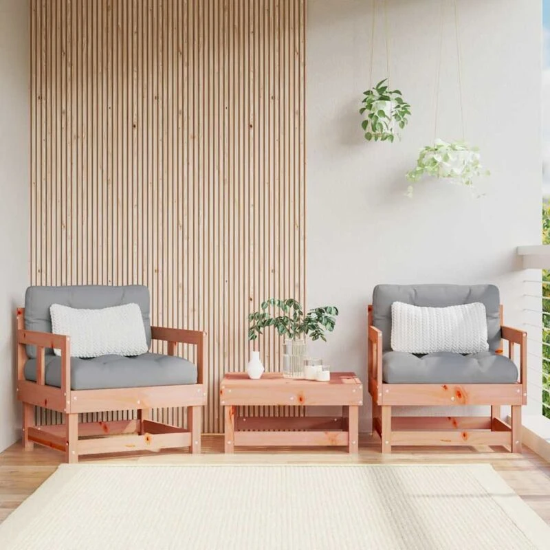 Image of VIDAXL Garden Chairs with Cushions 2 pcs Solid Wood Douglas Vidaxl 8720845801700