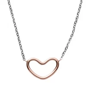 Image of Ladies Skagen Two-Tone Steel and Rose Plate Katrine Necklace