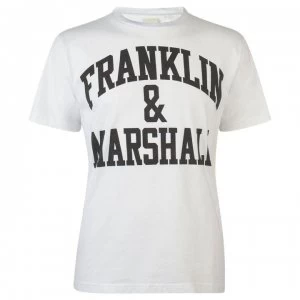 Image of Franklin and Marshall Print T Shirt - White