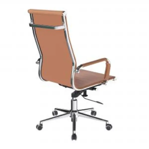 Image of Aura Nautilus Designs Aura Contemporary High Back Bonded Leather Executive Office Chair With Fixed Arms Coffee Brown - BCL/9003/BW BCL/9003/BW