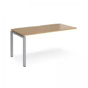 Image of Adapt add on unit single 1600mm x 800mm - silver frame and oak top