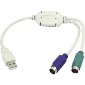 Image of LogiLink USB 1.1 Cable [1x USB 1.1 connector A - 2x PS/2 socket] AU0004A