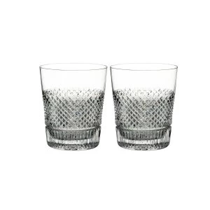 Image of Waterford Diamond Line Double Old Fashioned Set Of 2