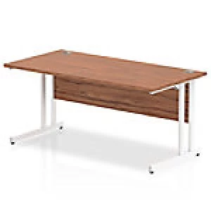 Image of Impulse 1600/800 Rectangle White Cantilever Leg Desk Walnut