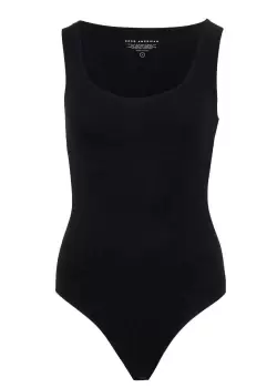 Image of Good American Womens The Feel Good Tank Bodysuit In Black