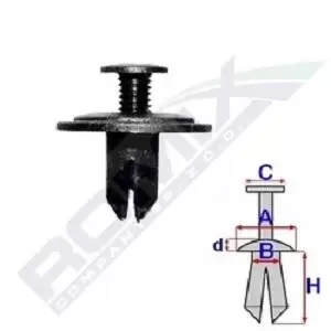 Image of ROMIX Clip, trim-/protection strip B14698 HONDA,CIVIC VI Hatchback (EJ, EK),CR-V I (RD),CIVIC V Hatchback (EG),CIVIC VI Stufenheck (EJ, EK)