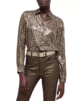 Image of The Kooples Leopard Print Shirt