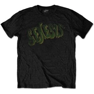 Image of Genesis - Vintage Logo - Green Mens Medium T-Shirt - Black