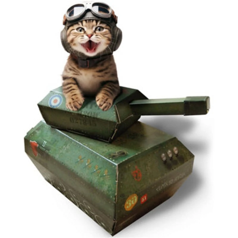 Image of Suck UK Tank Cat House Cardboard Kitten Toys & Cat Bed Multi