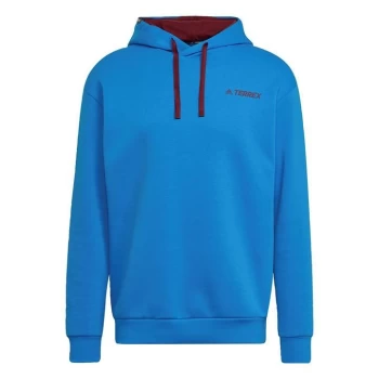 Image of adidas Terrex Logo Graphic Hoodie Mens - Blue