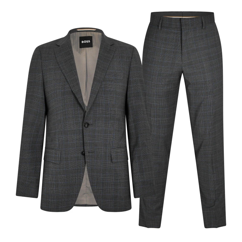 Image of Boss Mens Hugo 2 Piece Suit Silver male 36 (46)