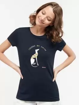 Image of Barbour Bowland T-Shirt - Navy, Size 12, Women