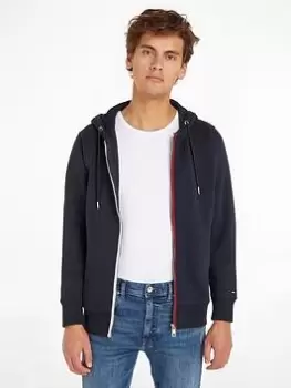 Image of Tommy Hilfiger Split Global Stripe Zip Hoody, Blue, Size S, Men