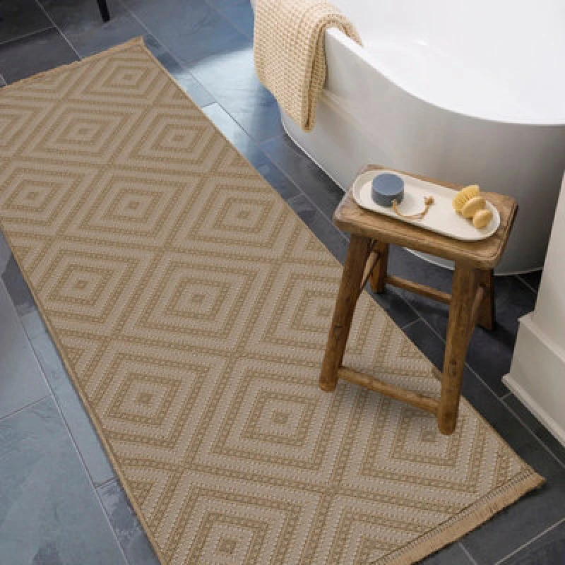 Image of Livabliss Cottage Tan/light Beige Machine Washable Jute Chardy Runner Rug 79 X 220 Cm - Easy Care, Ideal For Hallway Or Beside The Bed