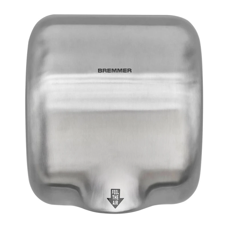 Image of Bremmer Generic Turbo Hand Dryer in Brushed Steel in Silver Silver Unisex