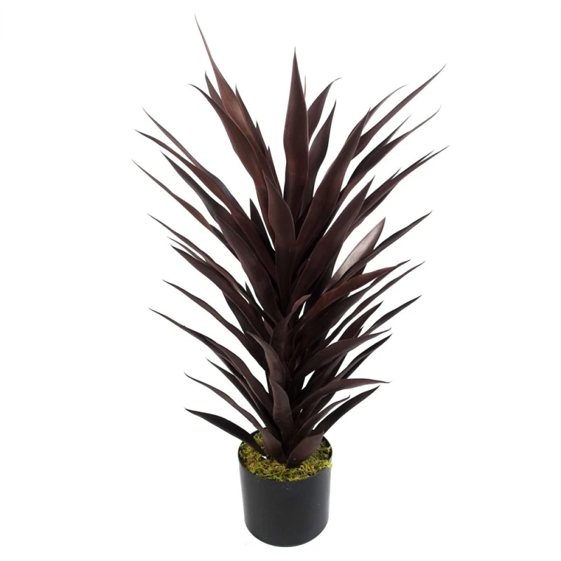 Image of Leaf Design 85cm Dark Red Yucca Artificial Plant