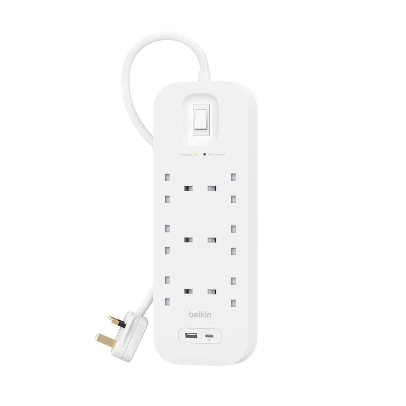 Image of Belkin SURGE PROTECTION WITH USB C 6 OUTLET