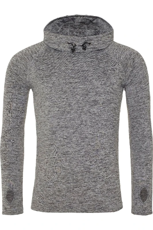 Image of AWDis AWDis Men Just Cool Cowl Neck Long Sleeve Baselayer Top in Grey Size: Small Grey S Male 5057520072609