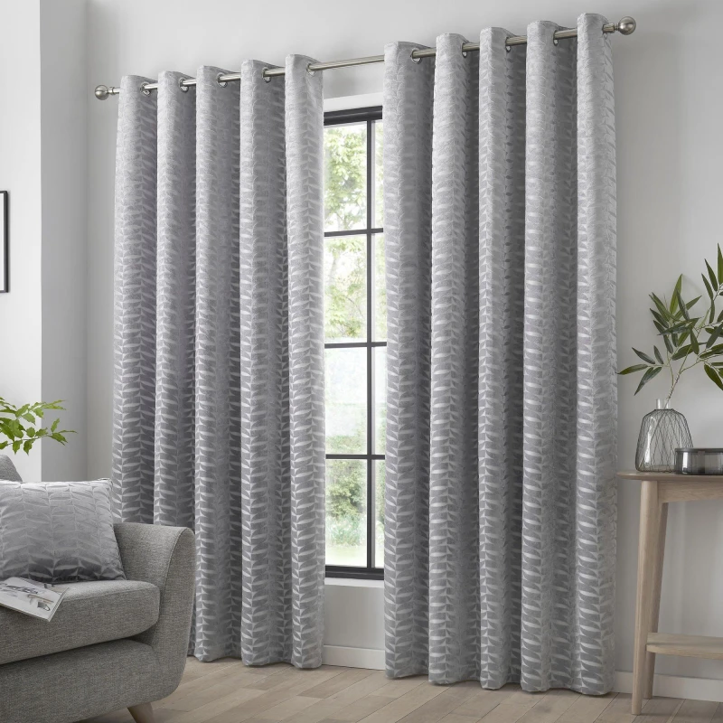 Image of Curtina Curtina Kendal Eyelet Curtain Silver - Curtina - Size: 167 x 182cm Silver 167 x 182cm BR91227