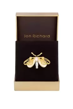 Image of Gold Plated Butterfly Pearl And Mother Of Pearl Brooch - Gift Boxed