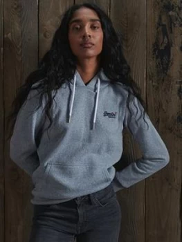 Image of Superdry Orange Label Overhead Hoodie, Light Grey, Size 6, Women