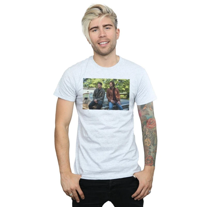 Image of Supernatural Supernatural Men Impala Brothers T-Shirt in Grey Size: Small Grey S Male 5057972328217