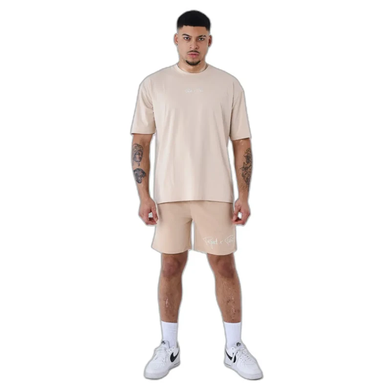 Image of Project X Paris Basic shorts with embroidered logo Project X Paris Beige Male XL