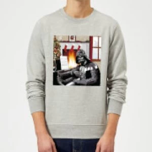 Image of Star Wars Darth Vader Piano Player Grey Christmas Sweatshirt - L - Grey
