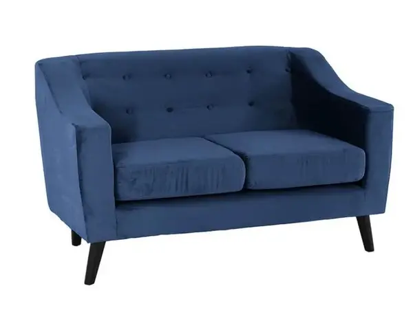 Image of Seconique Ashley Blue Velvet 2 Seater Sofa