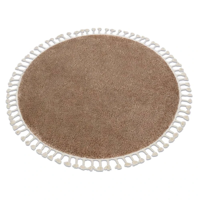 Image of RugsX Berber Rug in Beige Size: 120cm diameter Beige Unisex 120cm diameter