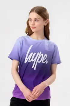 Image of HYPE GIRLS PURPLE FADE SCRIPT T-SHIRT