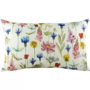 Image of Evans Lichfield Sophia Wild Flowers Cushion Cover (30cm x 50cm) (Multicoloured) - Multicoloured