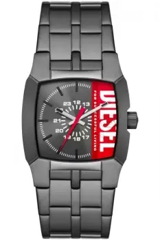 Image of Diesel Mens Cliffhanger Three-Hand, Gunmetal Stainless Steel Watch, DZ2188
