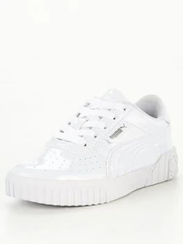 Image of Puma Cali Patent Childrens Trainers - White</b>