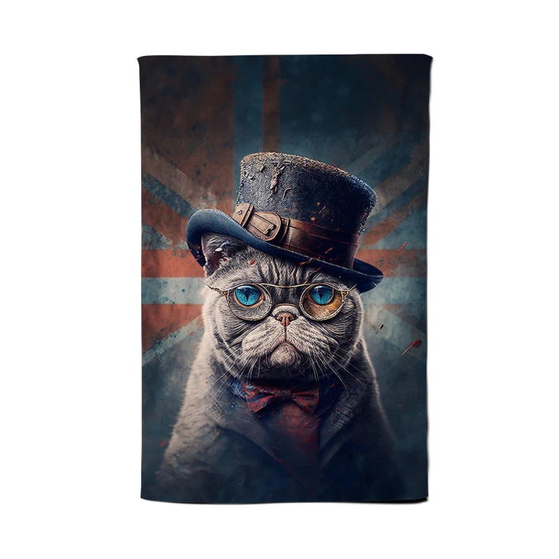 Image of Warren Reed - Designer British Shorthair Cat Splashart Tea Towel Multicolor Unisex