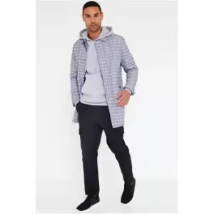 Image of I Saw It First Light Grey Check Shacket - Grey