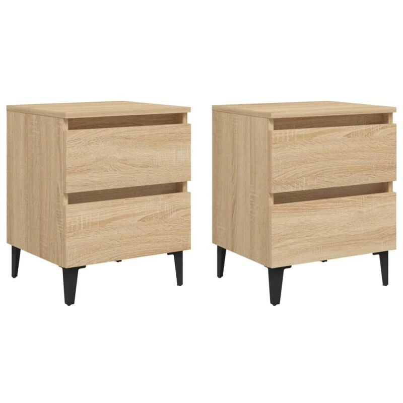 Image of VIDAXL Bed Cabinets 2 pcs Sonoma Oak 40x35x50cm Engineered Wood Vidaxl 8720286356852