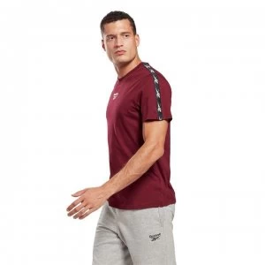 Image of Reebok Tape T Shirt Mens - Maroon