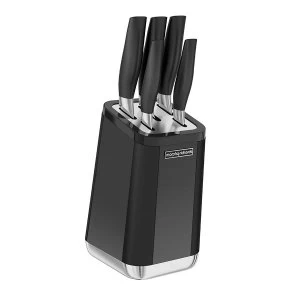 Image of Morphy Richards Aspects 5 Piece Knife Block - Black