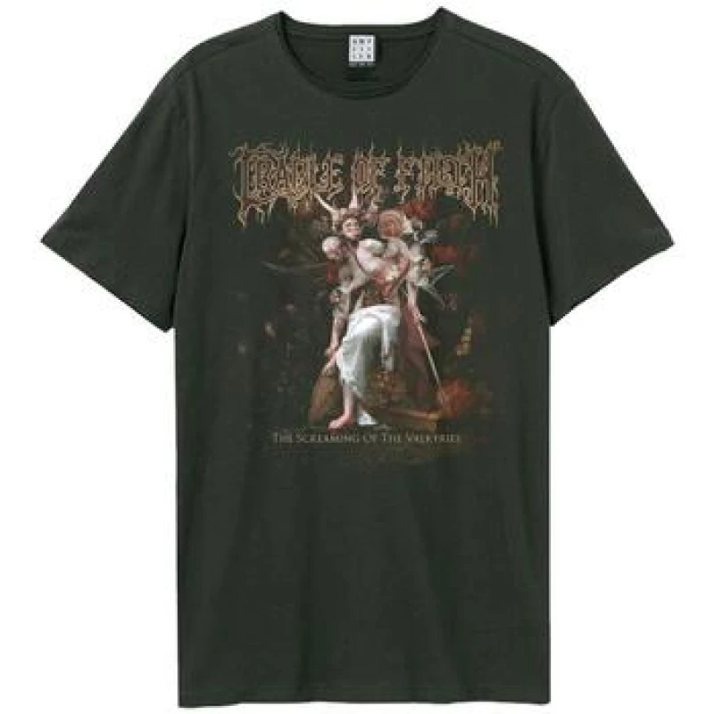 Image of Amplified Amplified Men The Screaming Of The Valkyries Cradle Of Filth T-Shirt in Charcoal Size: X-Small Charcoal XS Male 5063750914107