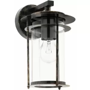 Image of Loops - IP44 Outdoor Wall Light Antique Copper & Glass Shade Lamp 1 x 60W E27 Bulb