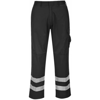 Image of S917 - Black Sz S Regular Leg Iona Safety Combat Work Trousers HI-Vis - Portwest