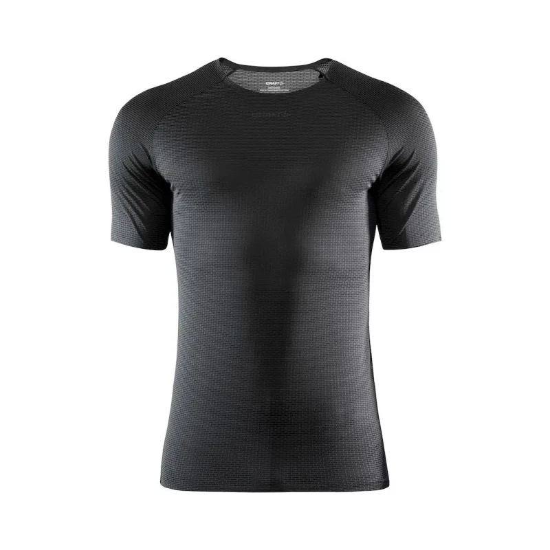 Image of Craft CRAFT Men Pro Dry Nanoweight Short Sleeve Baselayer in Black Size: Small Black S Male 7318573274531