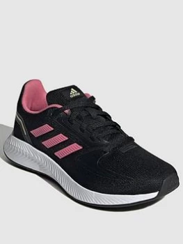 Image of adidas Kids Unisex Runfalcon 2.0 Trainers - Black/Pink, Size 4