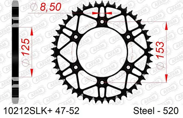 Image of AFAM 10212SLK+51 Chain Sprocket 51