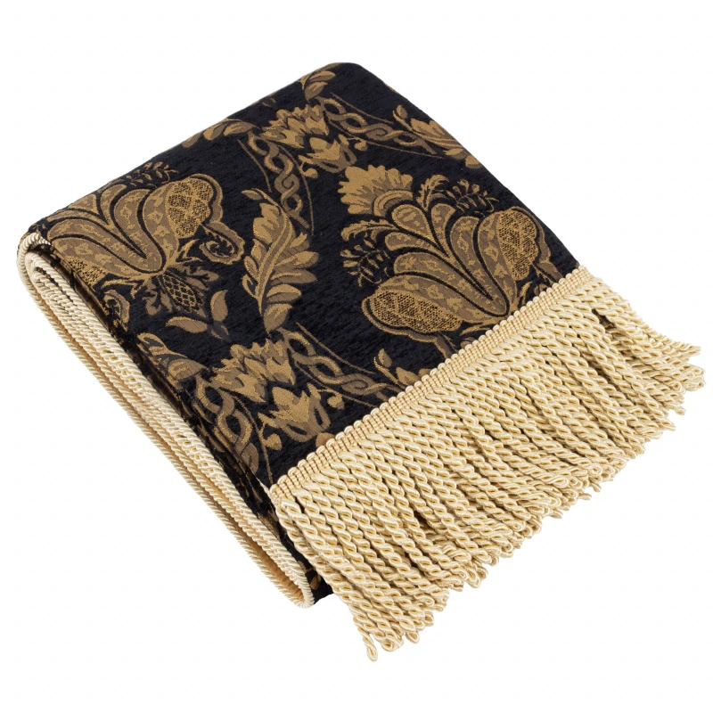 Image of Paoletti Paoletti Shiraz Traditional Jacquard Throw Black unisex