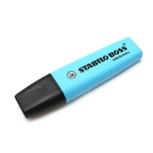 Image of STABILO BOSS Original 2 5mm Chisel Tip Highlighter Blue Pack of 10