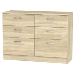 Image of Yelanto Ready Assembled 6-Drawer Double Chest of Drawers - Oak