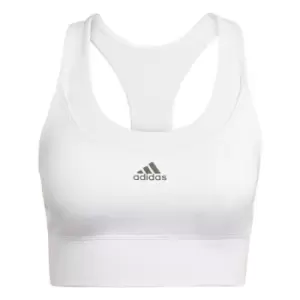 Image of adidas Running Medium-Support Pocket Bra Womens - White / Black Reflective